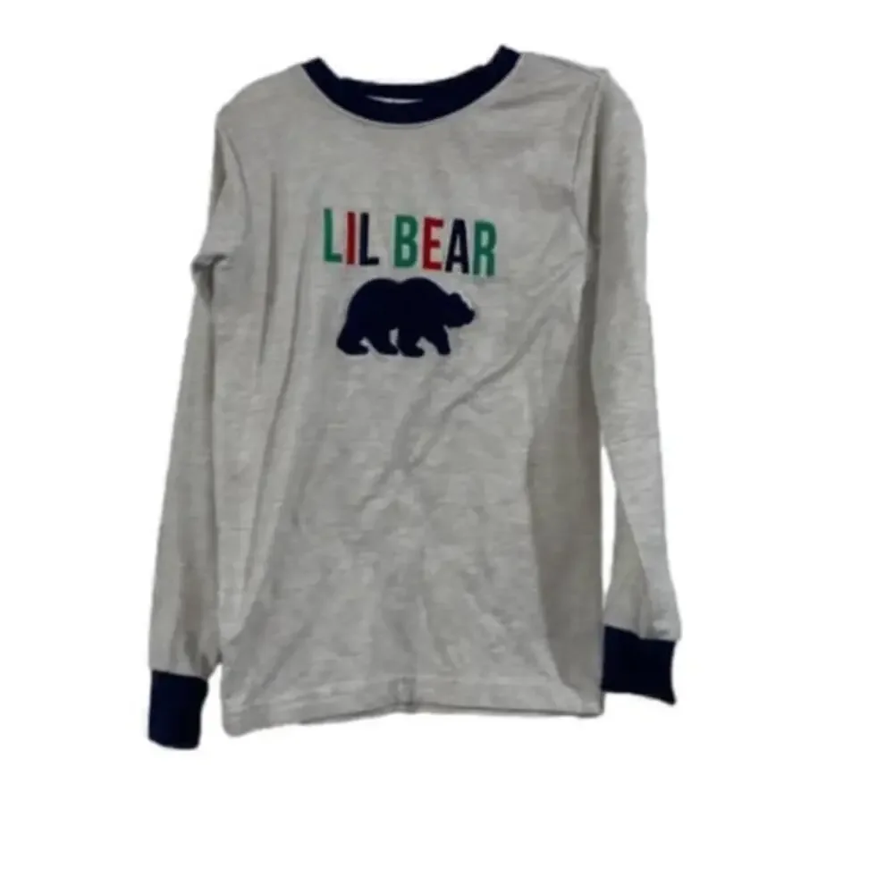 ⭐️3/$20 Boys Dearfoams Super Soft Grey Lil Bear Long Sleeve Pajama Tee Medium